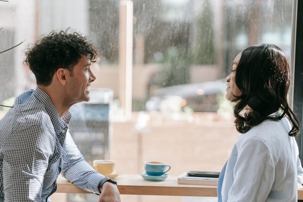 Two startup cofounders discussing post-funding growth plans
